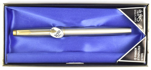 SOLID STERLING SILVER GOLD PARKER ACTUATED BALLPOINT PEN & CASE 
